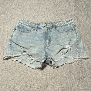 Old Navy High-Rise OG Straight Ladies Distressed Denim Shorts, EUC, Size 10